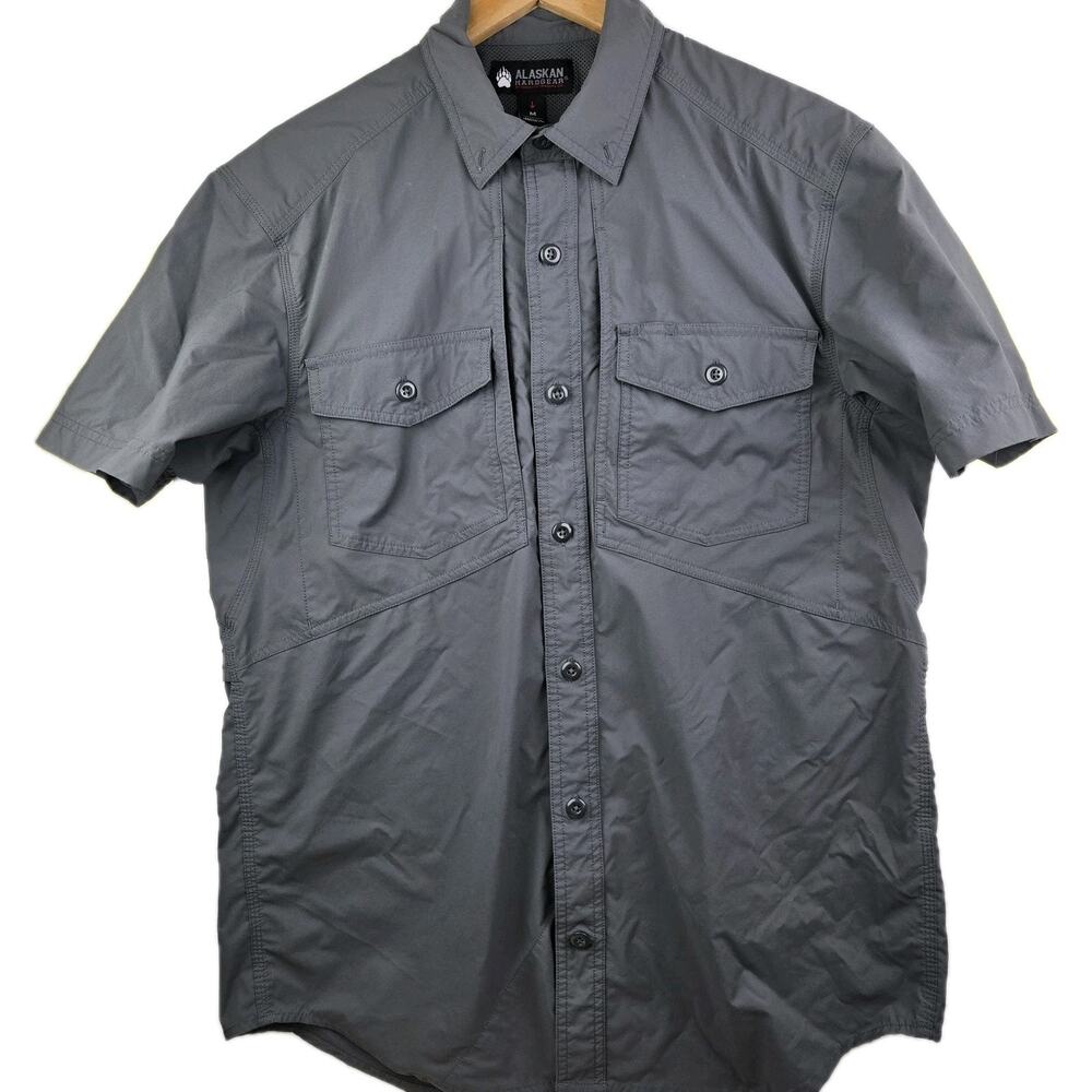 Alaskan Hardgear Mens Sz Medium Shirt Silverstrike Button Down Short Sleeve Work